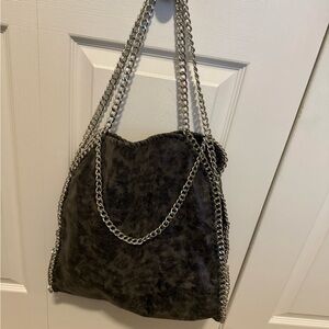 Elegant Chain Strap Gray Shoulder Bag